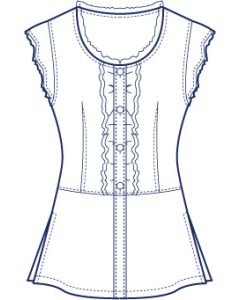 フレアー袖フリルブラウス型紙（パターン）【ダウンロード版】