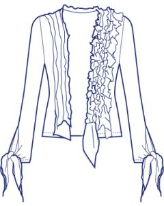 フリルテープカーディガン型紙（パターン）
