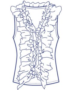 Vネックフリルタンクトップ型紙（パターン）