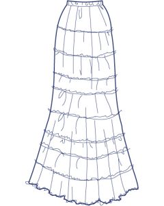3種類の生地で作る総裏ティアードスカート型紙（パターン）【ダウンロード版】