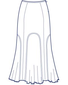 6枚接ぎ総裏別布切替フレアーストレッチスカート型紙（パターン）