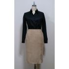 高めの台衿付き三面体シャツブラウス型紙と作り方