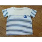 パネルボーダー生地で作る子供用半袖ボートネックTシャツ型紙と作り方【ダウンロード版】