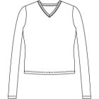 メンズサイズ・長袖VネックTシャツの型紙