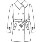 後ヨーク&ベンツ明きダブル2面体コート型紙と作り方