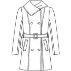 大きな衿のダブル4面体コート型紙と作り方