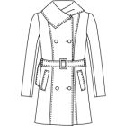 大きな衿のダブル4面体コート型紙と作り方【ダウンロード版】