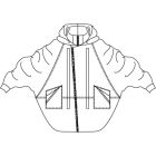 フード付きドルマンコクーンコート型紙と作り方
