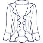 部分ジャージ使いのラッフル衿ブラウス型紙(パターン)【ダウンロード版】