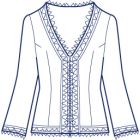 レース使いフリンジブラウス型紙(パターン)【ダウンロード版】