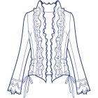 レース使いフリル衿ブラウス型紙(パターン)【ダウンロード版】