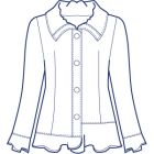 ギャザー衿アシンメトリー裾フリルブラウス型紙(パターン)【ダウンロード版】