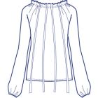 ラグラン衿ぐりシャーリングプルオーバー型紙(パターン)