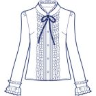前フリルピンタック袖口フリルブラウス型紙(パターン)【ダウンロード版】
