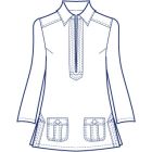 インバーテッドタックオーバーシャツブラウス型紙(パターン)【ダウンロード版】