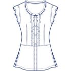 フレアー袖フリルブラウス型紙(パターン)【ダウンロード版】