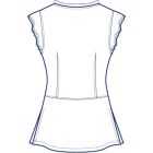 フレアー袖フリルブラウス型紙(パターン)