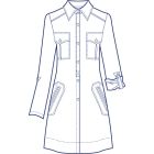 ロールアップオーバーロングシャツブラウス型紙(パターン)【ダウンロード版】