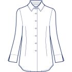 シンプル台衿付きシャツブラウス型紙(パターン)【ダウンロード版】