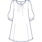 ラウンドネック7分袖ギャザーチュニック型紙(パターン)【ダウンロード版】