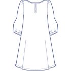 ラウンドネック7分袖ギャザーチュニック型紙(パターン)