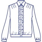 肩タック前立てフリルブラウス型紙(パターン)