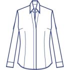 比翼仕立て高め台衿シャツブラウス型紙(パターン)