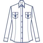 フラップポケット付きウエストダーツシャツブラウス型紙(パターン)