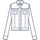 フラップポケット付きヨーク切り替え4面体シャツブラウス型紙(パターン)【ダウンロード版】