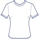 チュール使い半袖カットソー型紙(パターン)