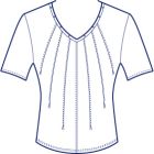 Vネック半袖ピンタックカットソー型紙(パターン)【ダウンロード版】