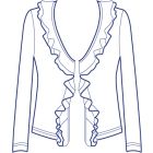 Vネックフリルカーディガン型紙(パターン)【ダウンロード版】