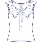 フリル衿タンクトップ型紙(パターン)