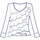 シフォンラッフルカットソー型紙(パターン)