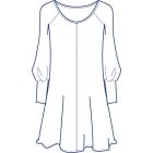 ラグランロングパフスリーブカットソー型紙(パターン)