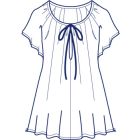 ラグランギャザーフレアーカットソーチュニック型紙(パターン)