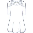 ラグランギャザー袖カットソーチュニック型紙(パターン)