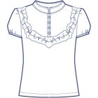 レース使いパフスリーブフリルカットソー型紙(パターン)