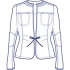 テープ使いラウンド衿のライダースジャケット型紙(パターン)【ダウンロード版】