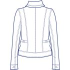 レザー部分使いデニムジャケット型紙(パターン)