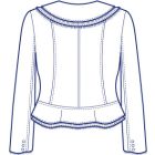 二重フリルフリンジ総裏ジャケット型紙(パターン)