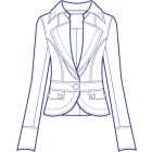 ストレッチ台衿付きテーラードジャケット型紙(パターン)