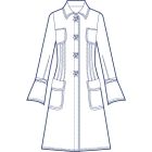 レース&オーガンジー2重仕立てロングジャケット型紙(パターン)