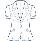半袖パフスリーブピークドラペルジャケット型紙(パターン)