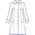 ブレードトリミング総裏ロングジャケット型紙(パターン)