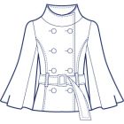 フレアースリーブ総裏ケープジャケット型紙(パターン)