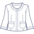 ラウンドネック総裏ショートジャケット型紙(パターン)