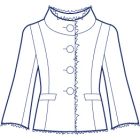ブレードトリミング総裏スタンドカラージャケット型紙(パターン)