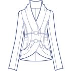 総裏タック入りショールカラージャケット型紙(パターン)