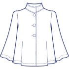 スタンドカラー総裏フレアージャケット型紙(パターン)